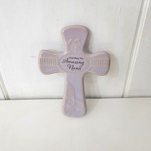 God Bless This Amazing Nana Pottery Cross Christian Wall Decor